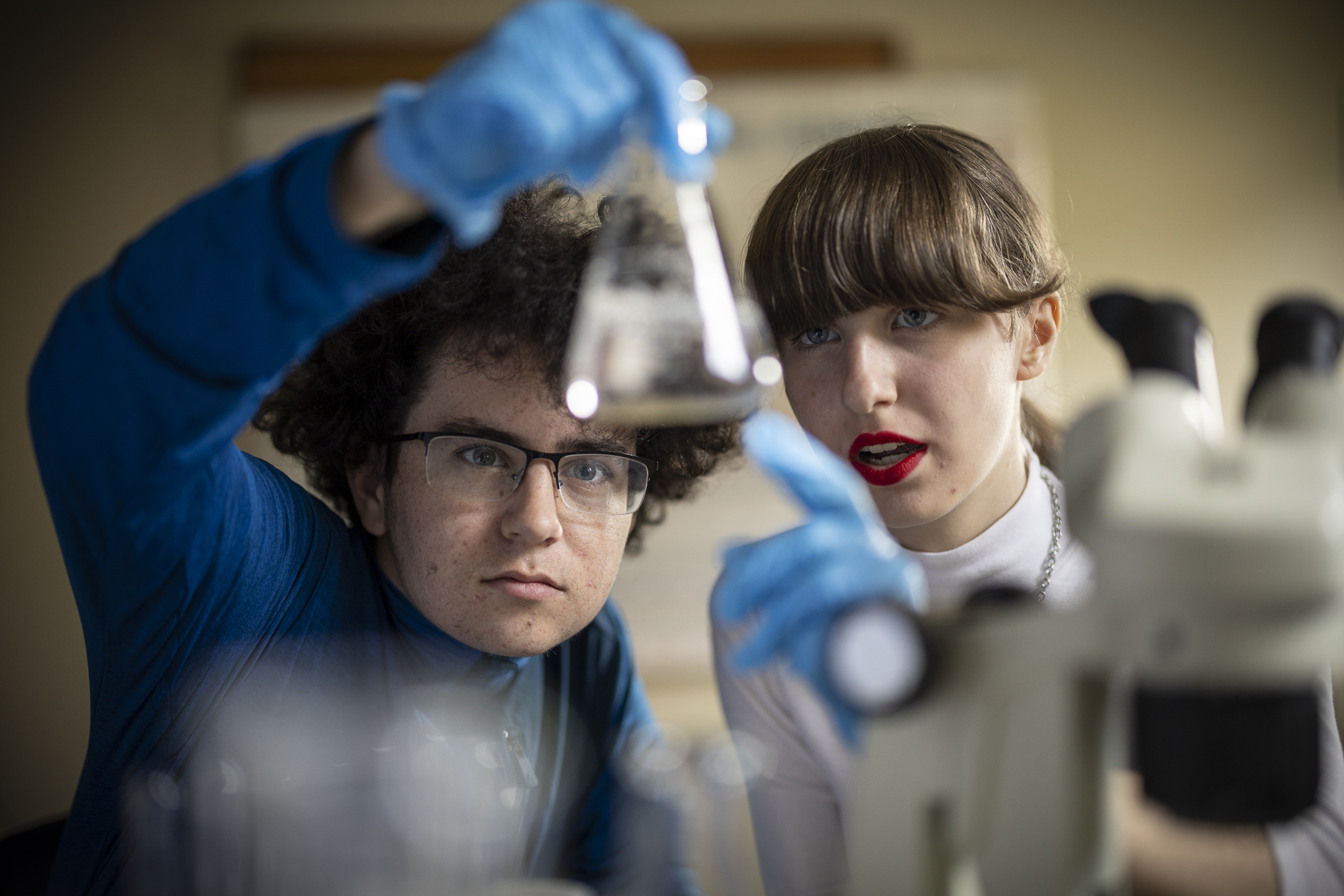 Students in chemistry lab at Franklin Academy